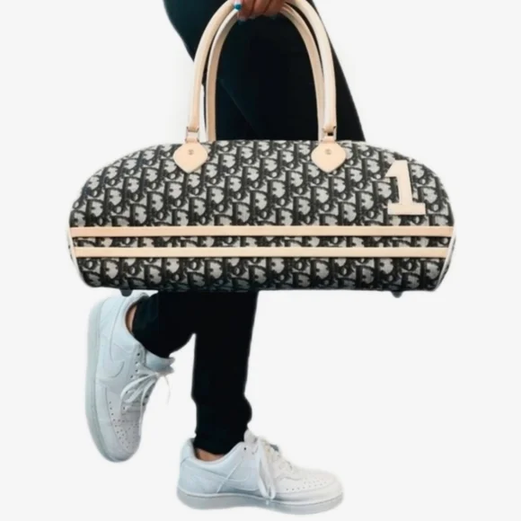 Auth Christian Dior Boston Bowling bag Diorissimo Girly Chic#1 Trotter Bag - Picture 4 of 13